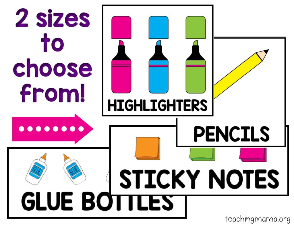 classroom supply labels