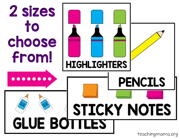 Printable Classroom Supply Labels - Teaching Mama