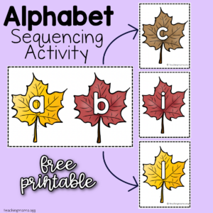 Alphabet Sequencing Activity with Leaves