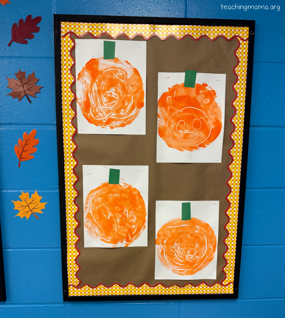 pumpkin prints bulletin board