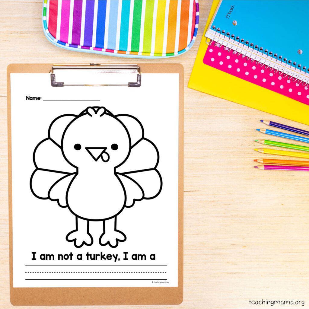 blank "disguise a turkey" coloring page