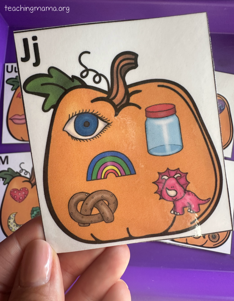 letter J - pumpkin smash activity