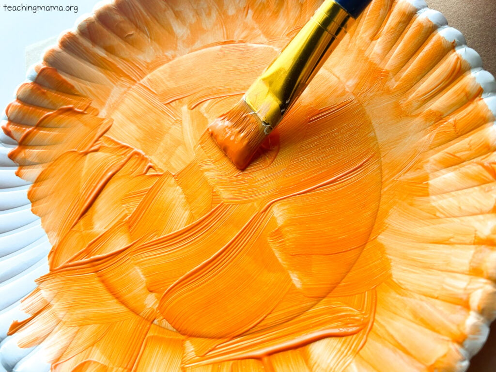 painted orange plate