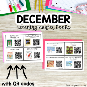 December listening center books with QR codes