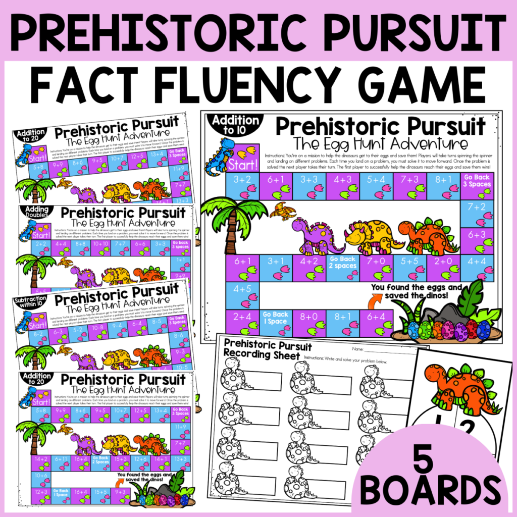 Prehistoric Pursuit Math Games