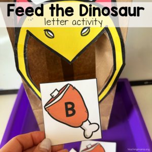 Feed the Dinosaur Alphabet Letters Activity