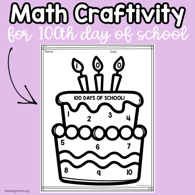 100th Day Math Craftivity