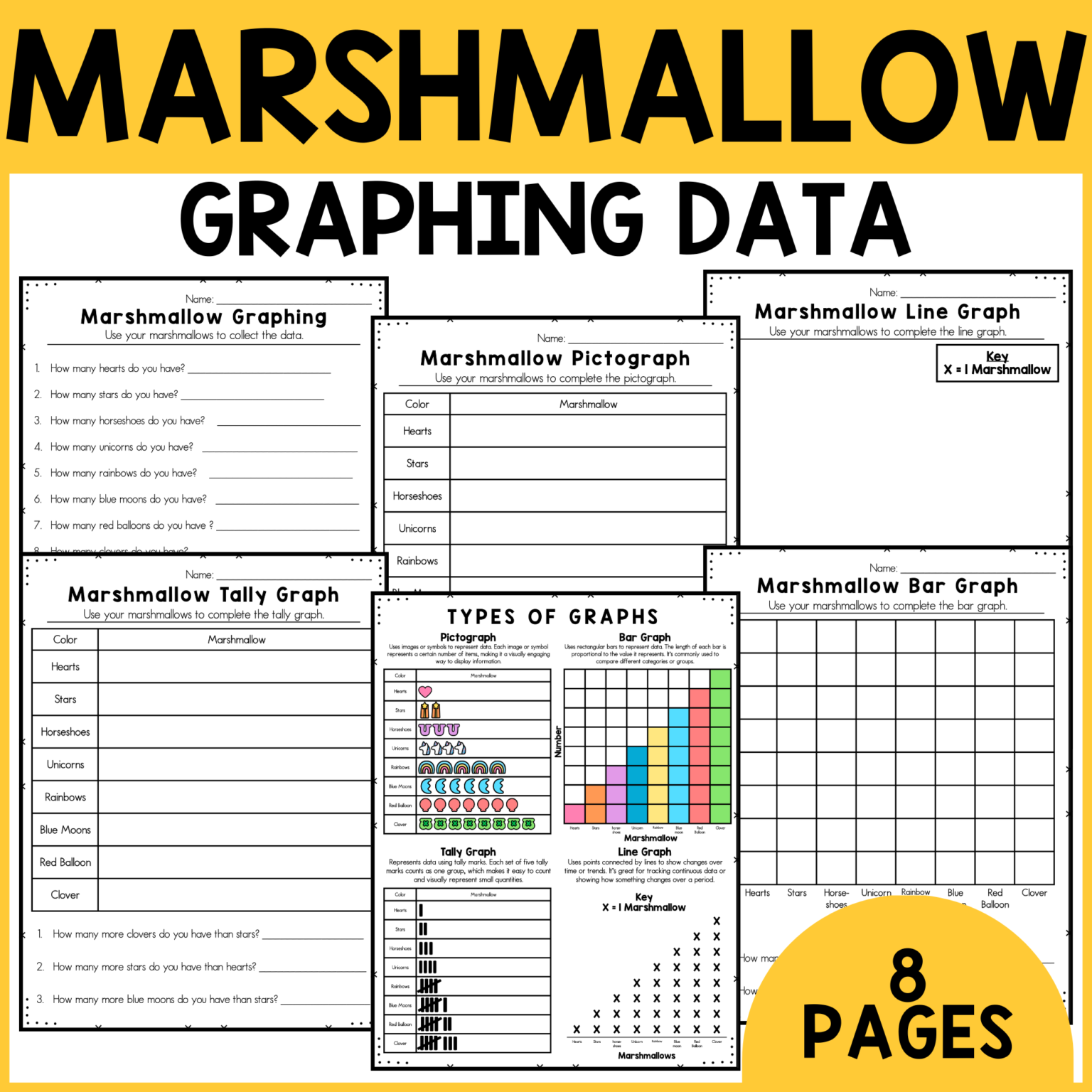 Marshmallow graphing printable teaching mama