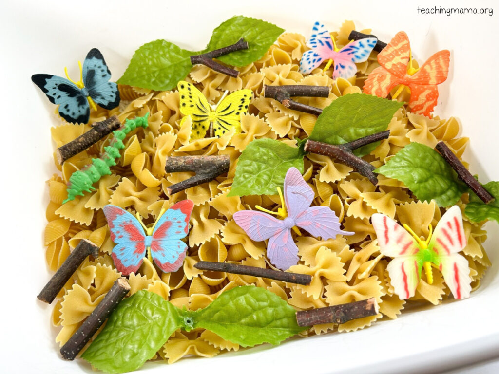 butterfly sensory bin 