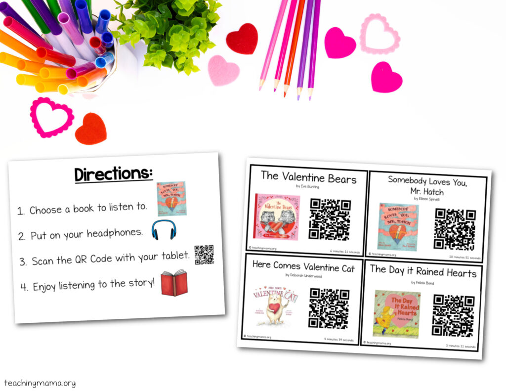 valentine books with qr codes