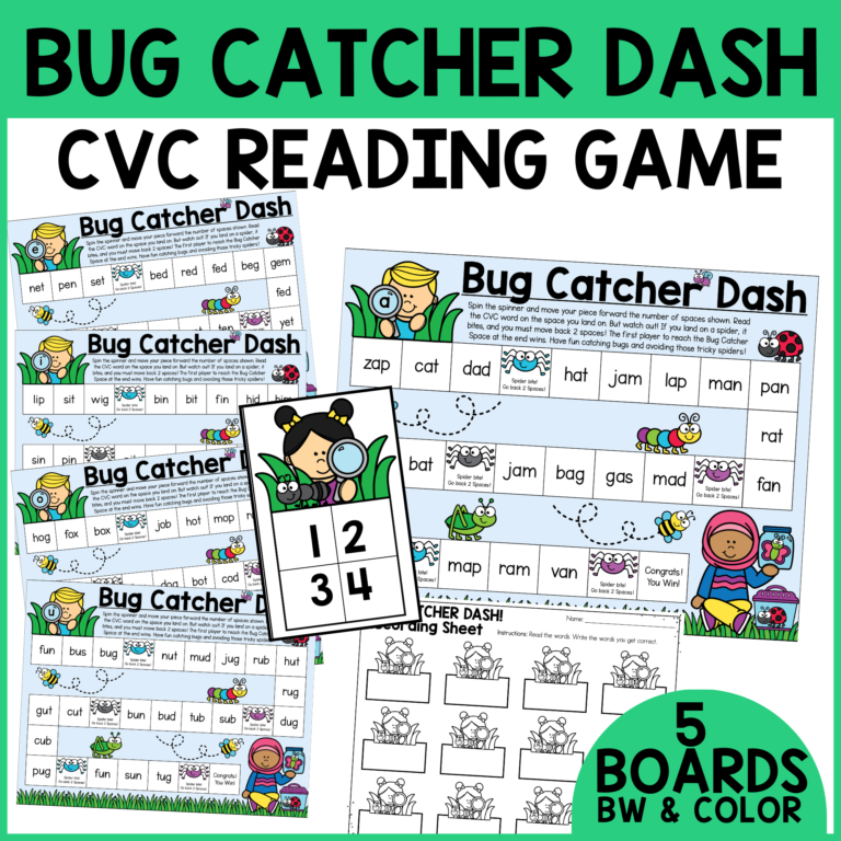 bug catcher game for CVC words