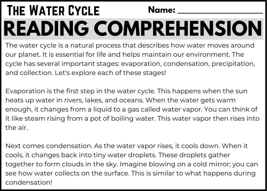 water cycle passage