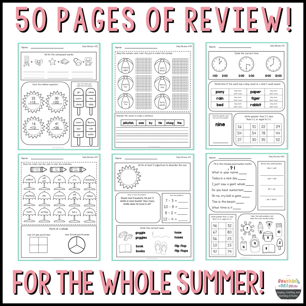 50 review pages for summer