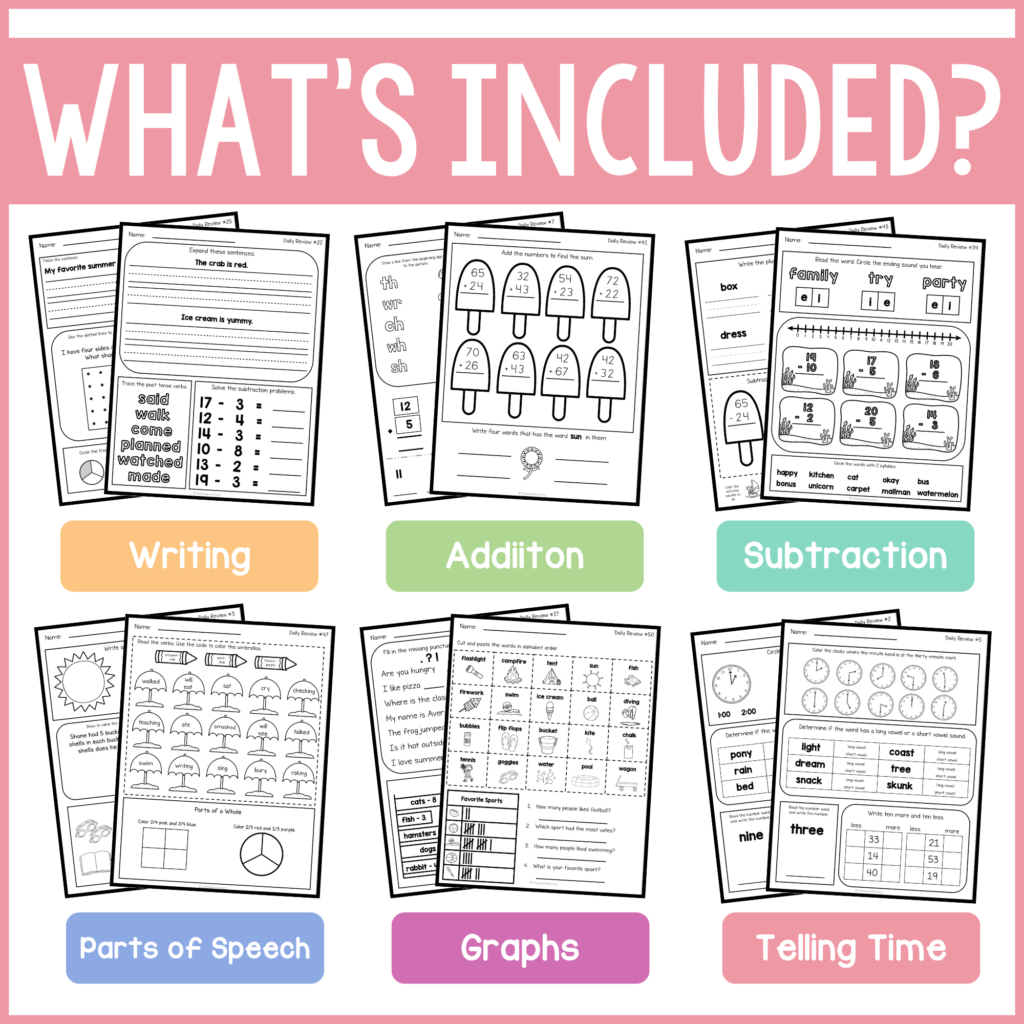 1st grade summer review packet