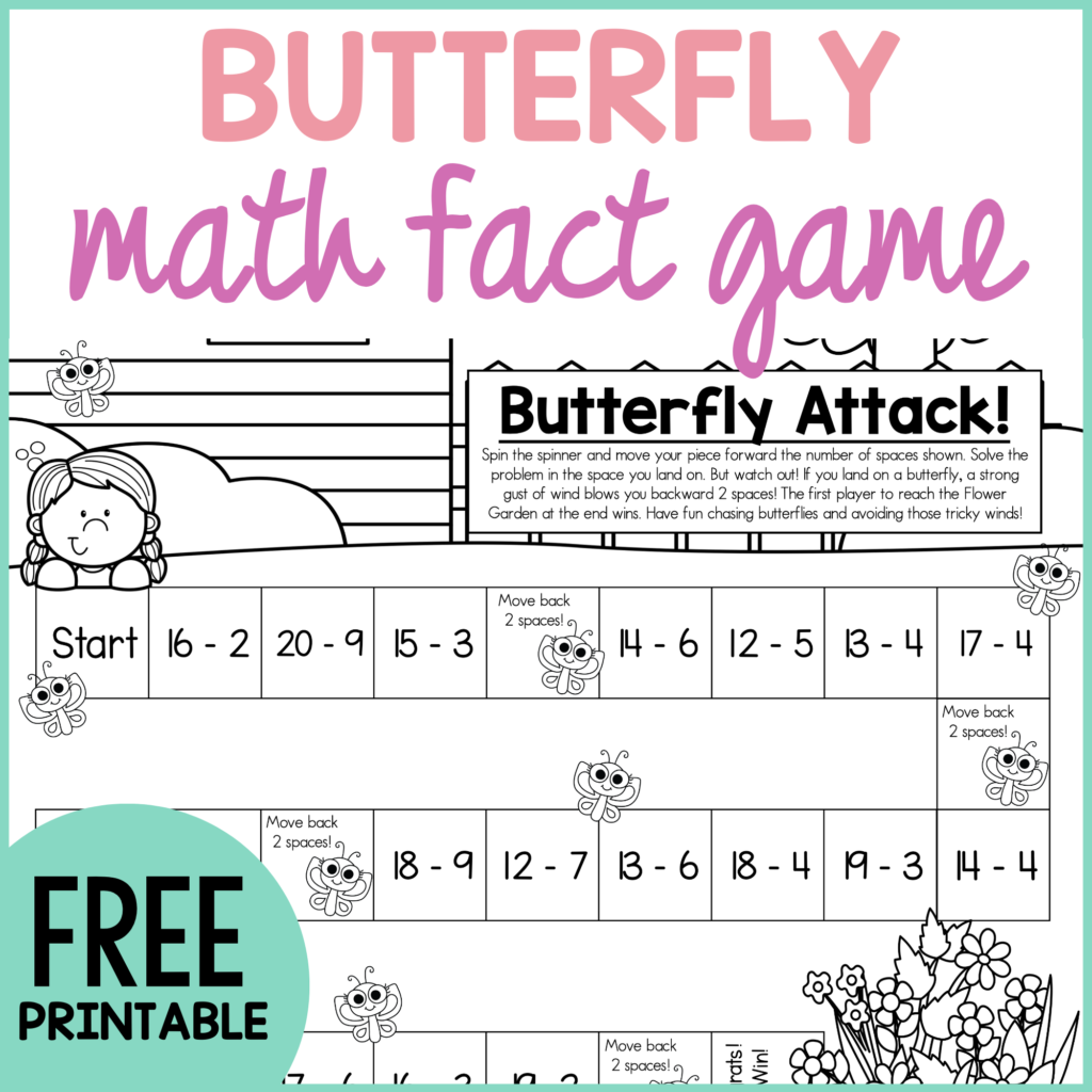 butterfly math fact game