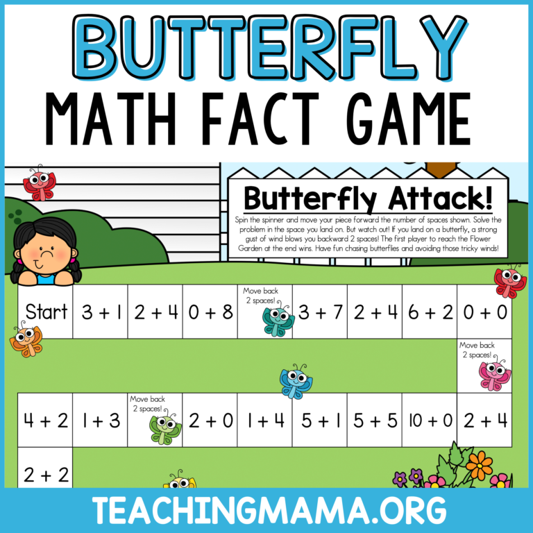 butterfly math fact game