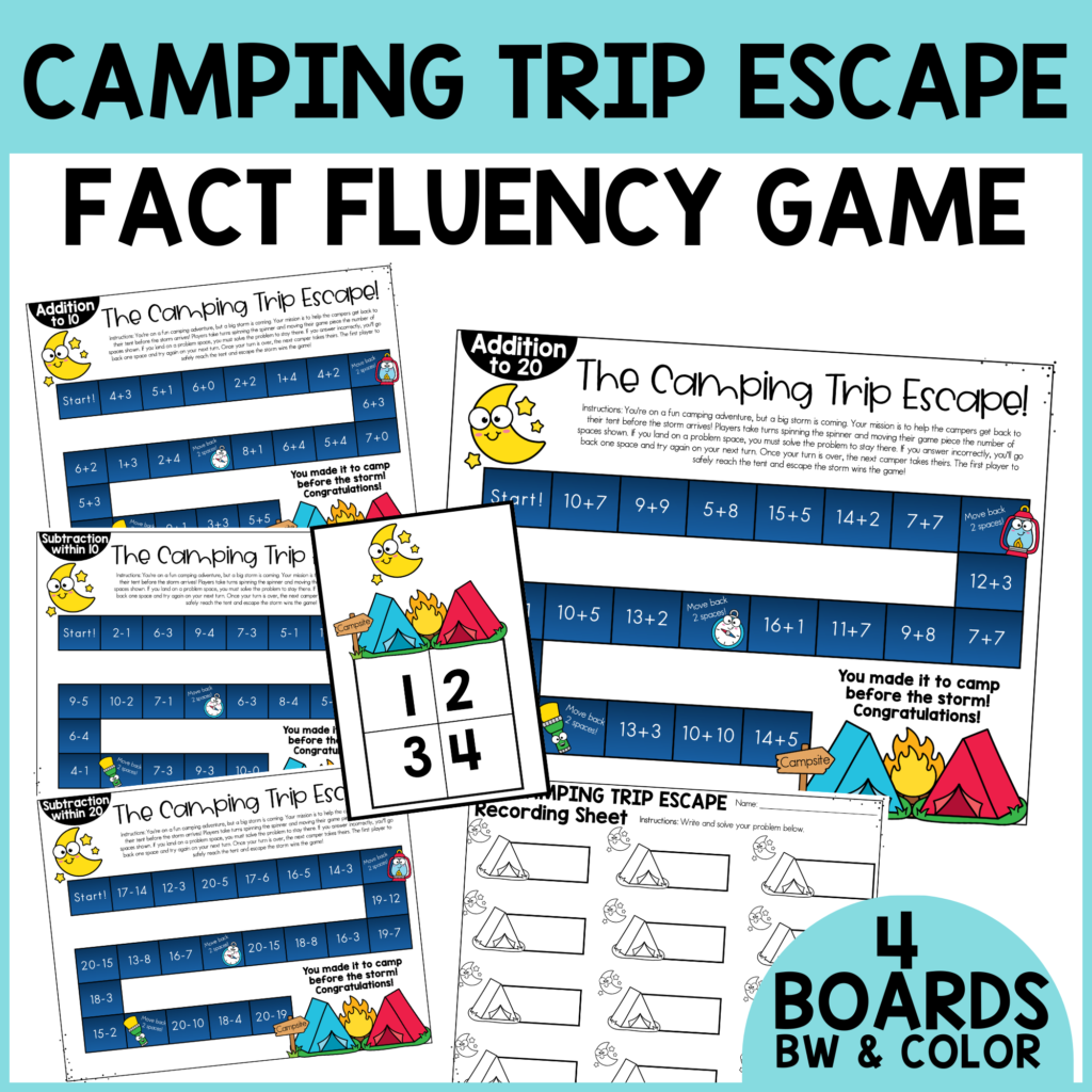 Camping Fact Fluency Game
