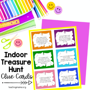 Indoor Treasure Hunt Clue Cards