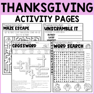 Thanksgiving Activity Pages