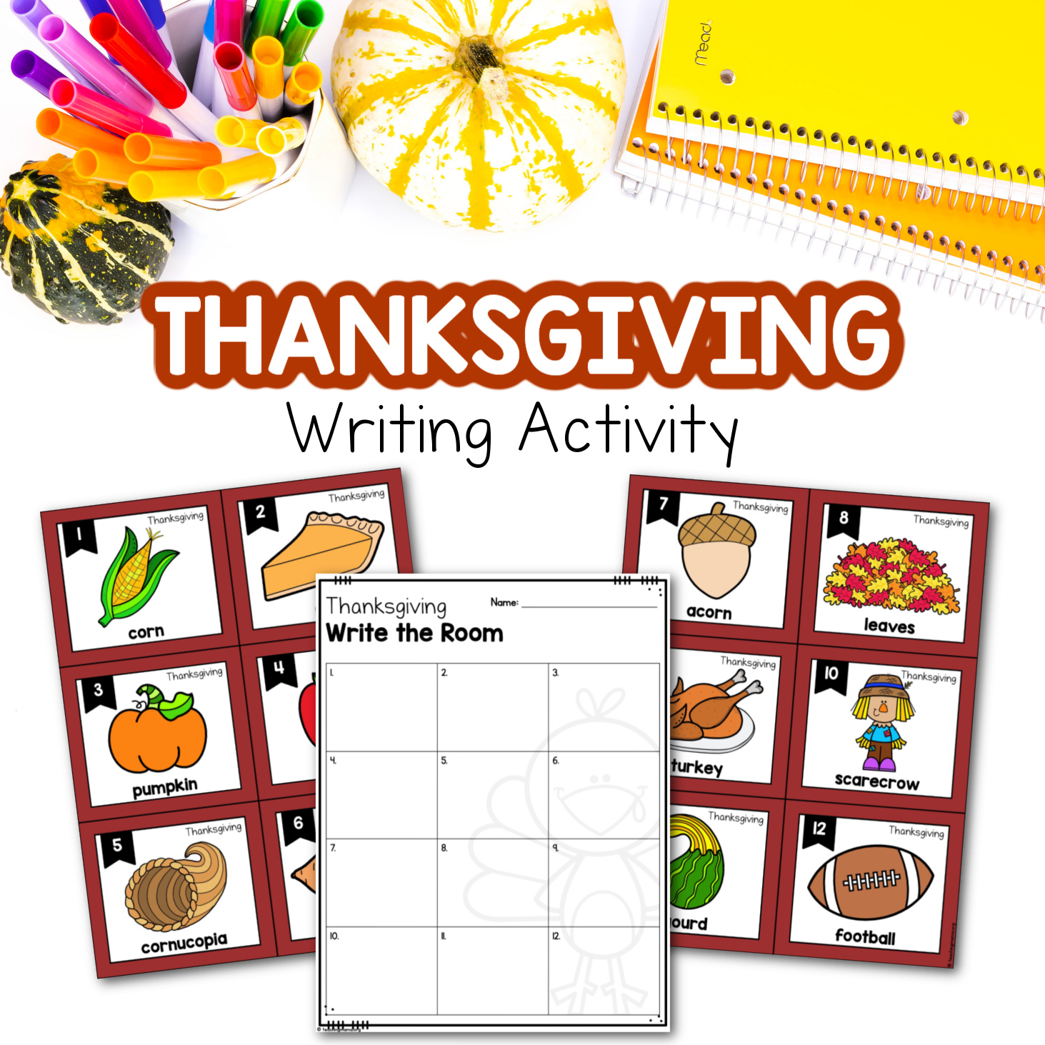 thanksgiving write the room activity - teaching mama