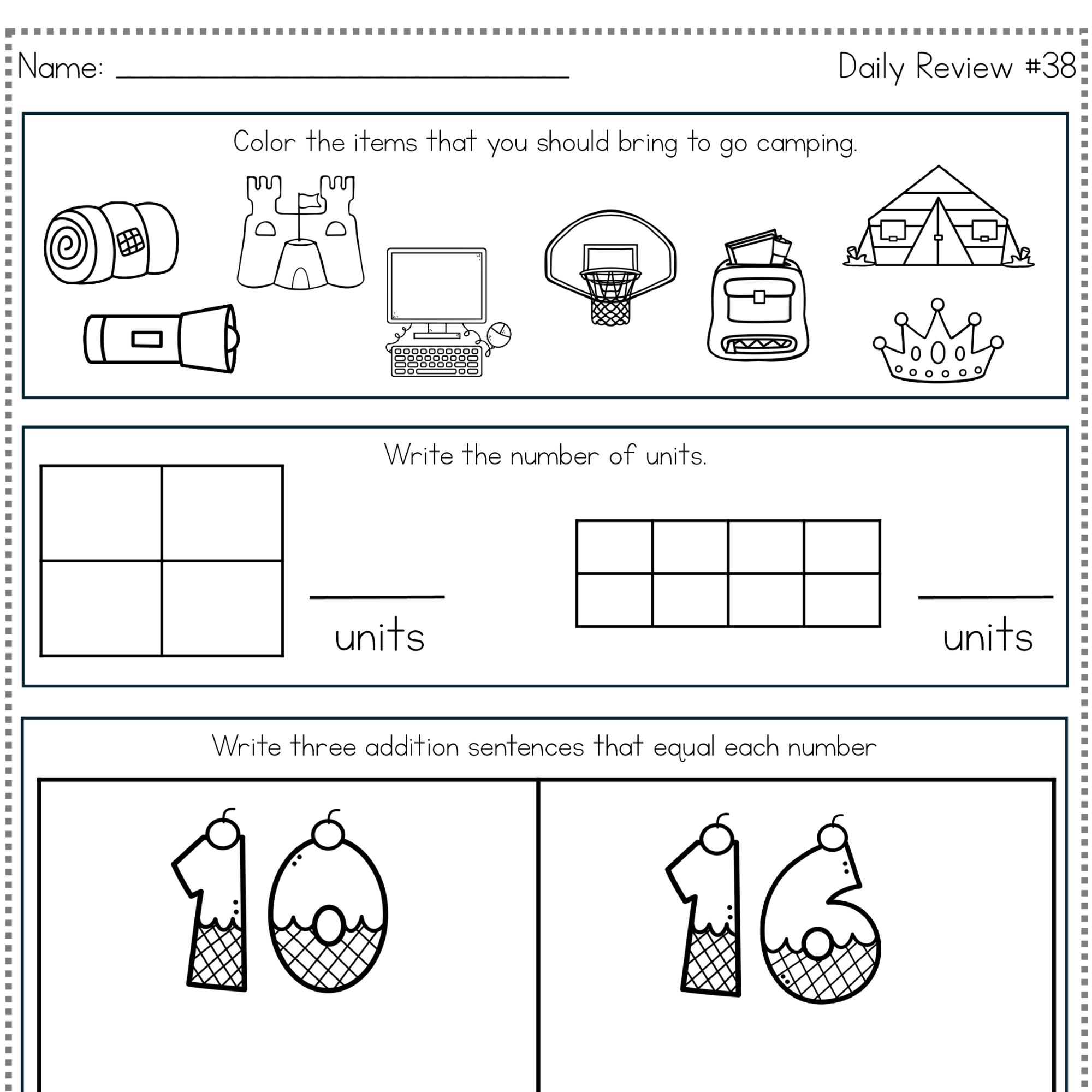 2nd grade summer review packet page 1