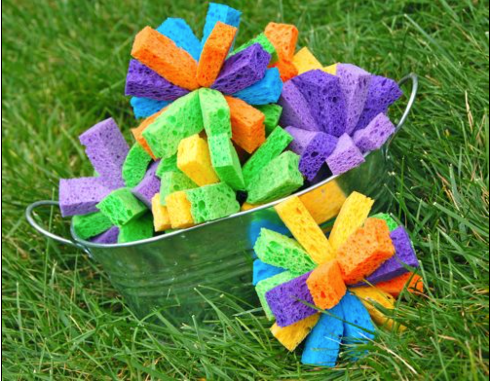 Sponge relay race summer activity