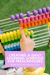 learning schedule for preschoolers